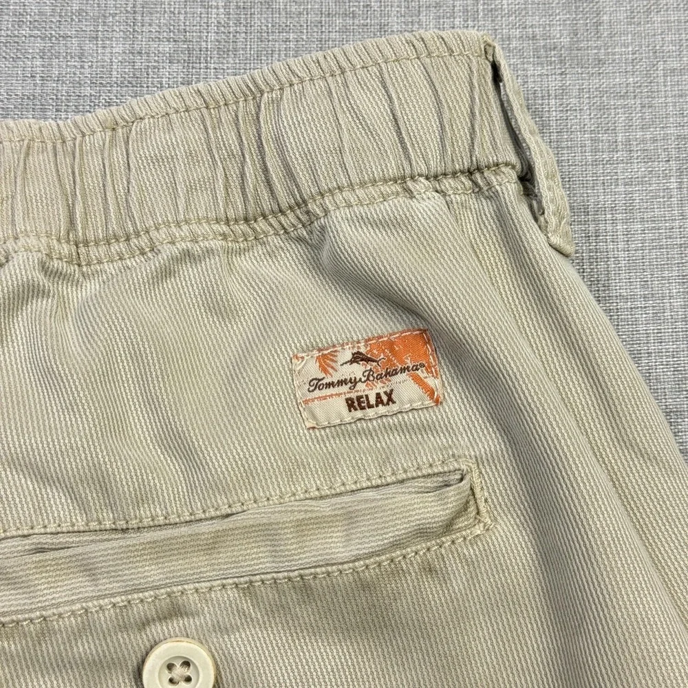 Tommy Bahama Drawstring Pants Mens Large 32x30 Beige Chino Lyocell Relaxed